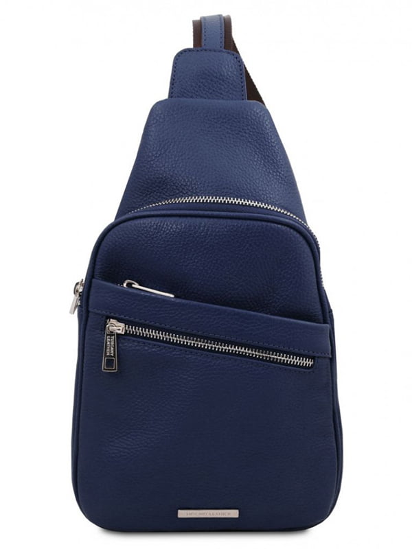 Рюкзак на одне плече синій | 6265322