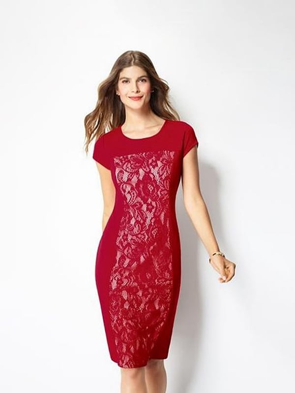 Платье-футляр красное | 6270609