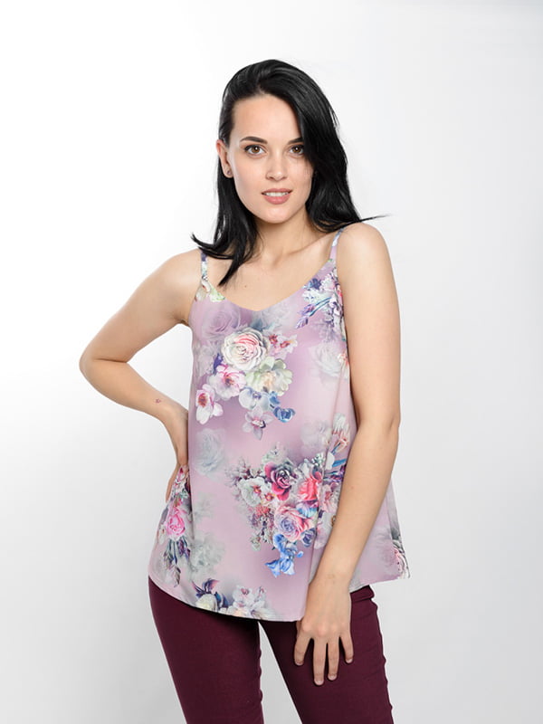 Блуза фиолетовая с принтом | 6269498