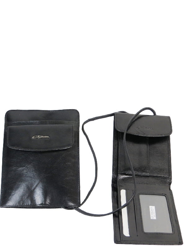 Комплект із сумки та портмоне два в одному зі шкіри Giorgio Ferretti чорна | 6278268