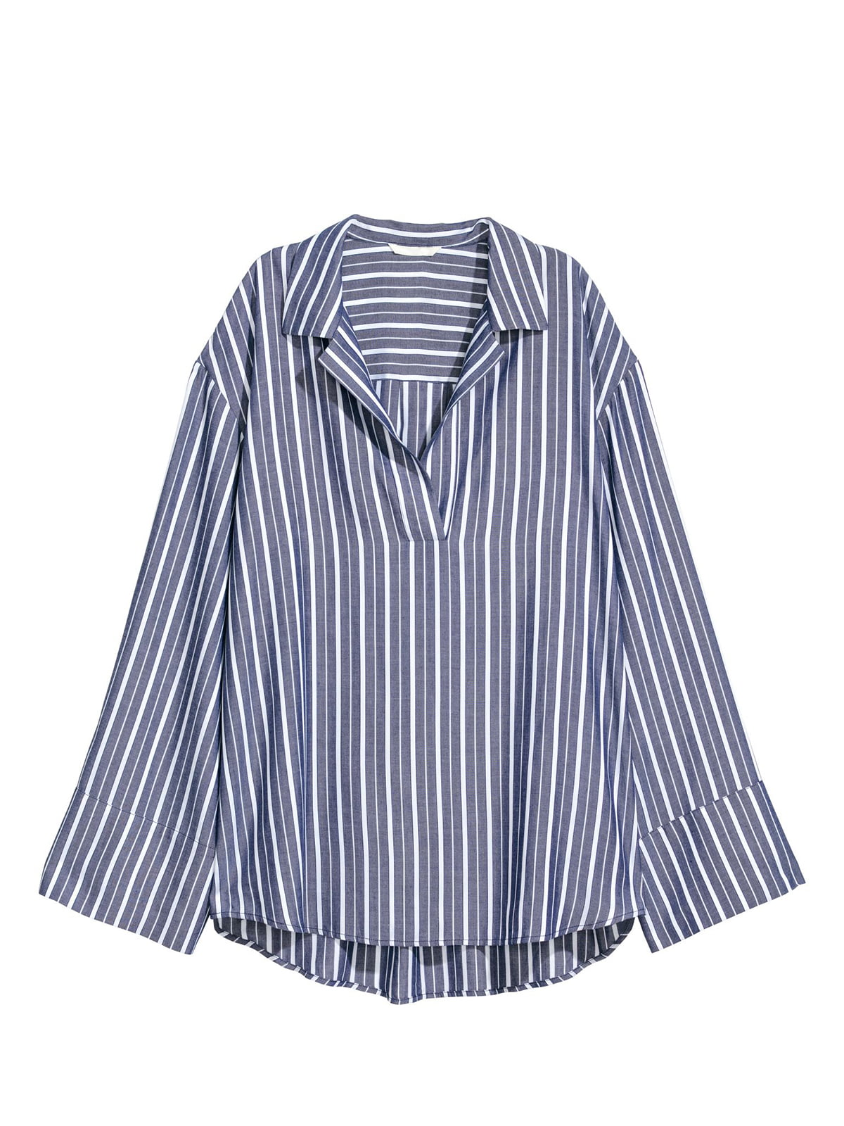 Блуза оверсайз бело-синяя в полоску | 6285955