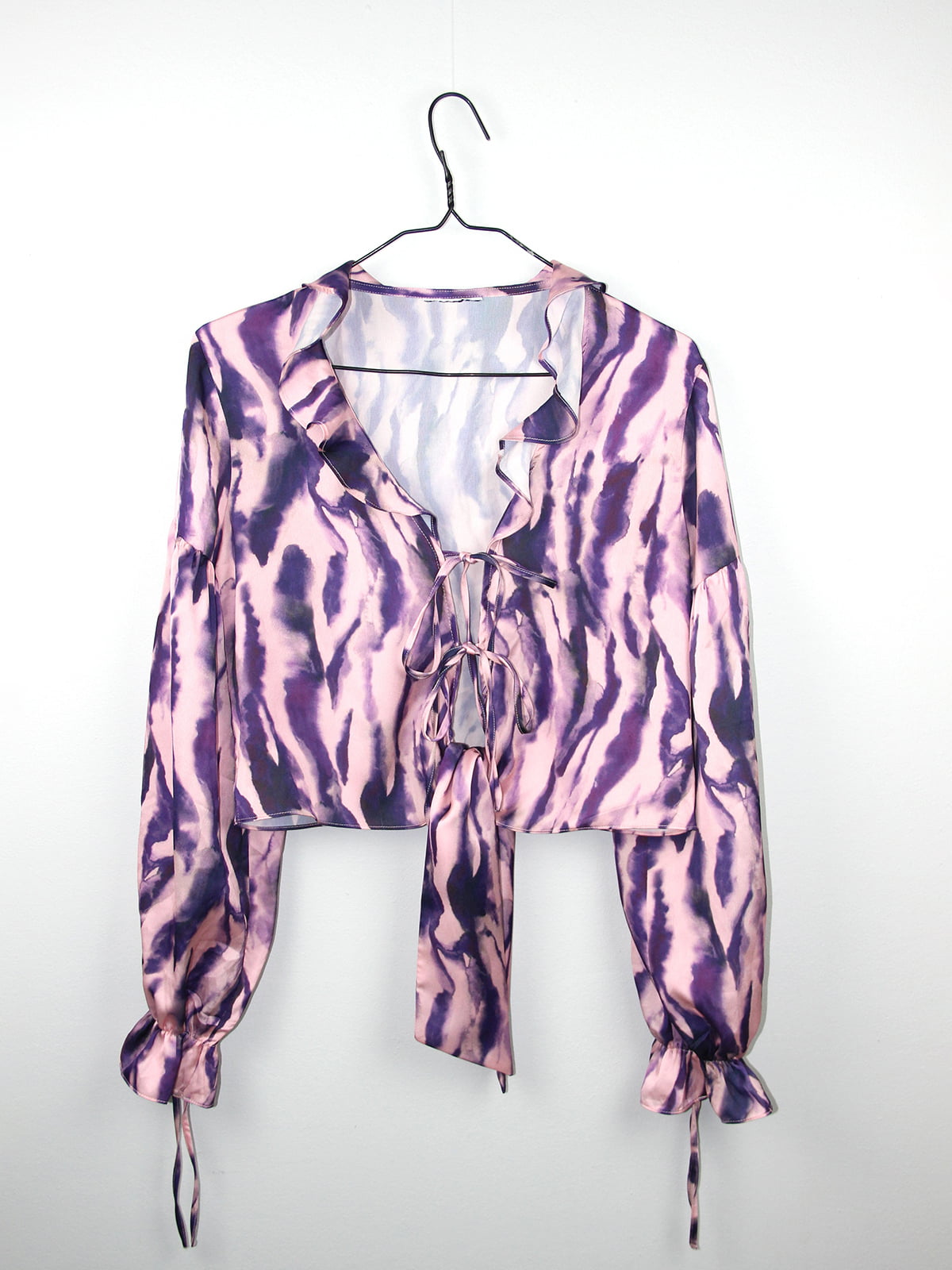 Блуза фіолетова з принтом тай-дай | 6287648