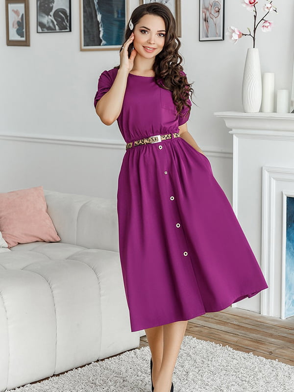 Платье А-силуэта фиолетовое | 6285132