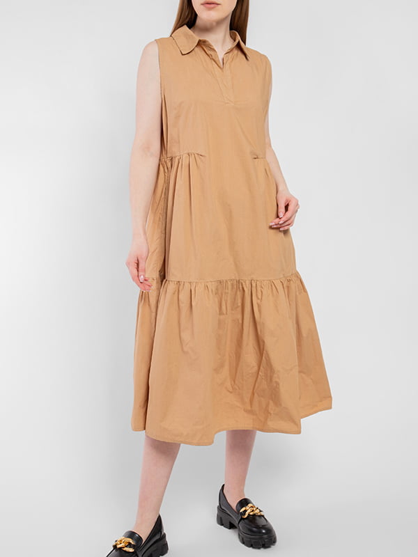 Сукня А-силуету коричнева | 6297378