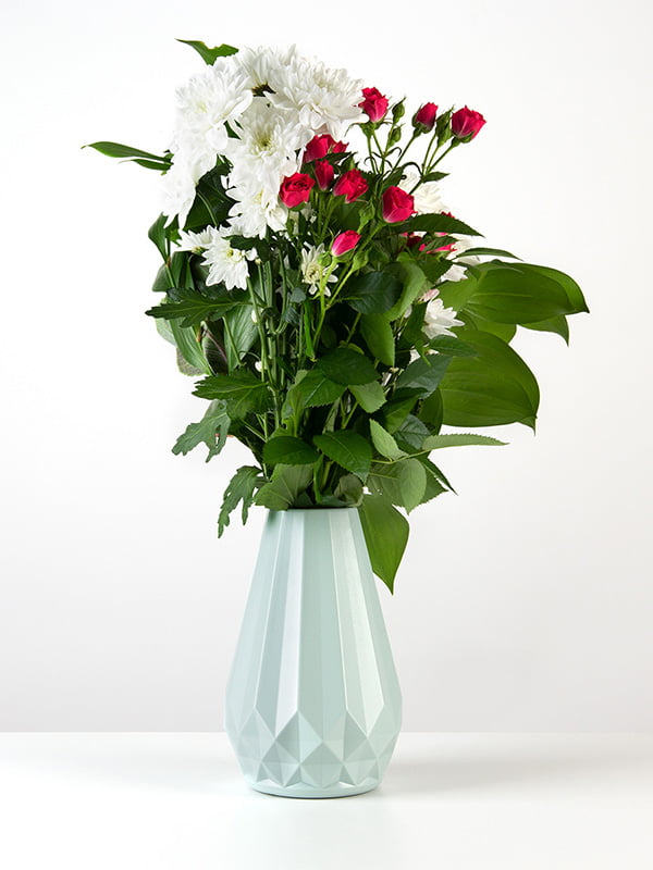 Ваза для квітів декоративна блакитна (20 см) | 6305923