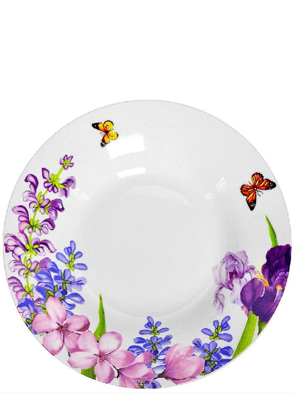 Тарілка супова Оселя Пурпурні квіти кругла 20 см | 6309439