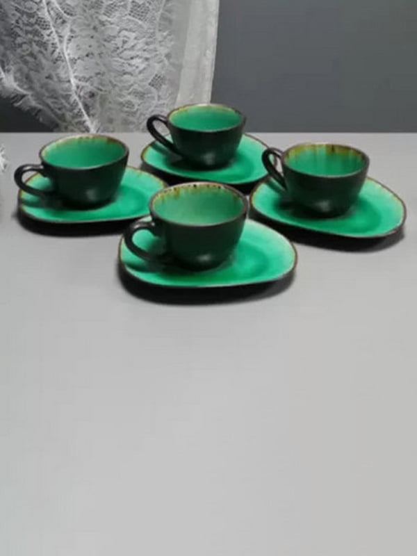 Сервіз кавовий 8 предметів Зелена Лагуна | 6320685