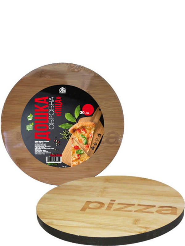 Доска разделочная бамбуковая Пицца 30х30х1,5 см | 6321804