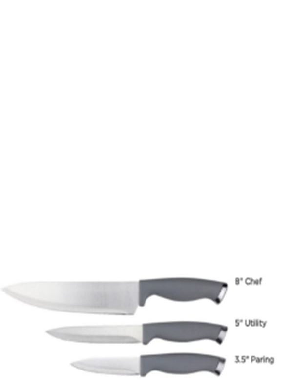Набір ножів Ardesto Gemini Gourmet 3 пр сірий | 6322149