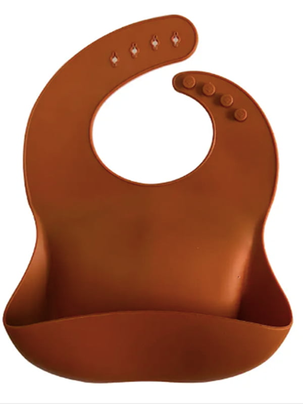 Детский силиконовый нагрудник слюнявчик с карманом цвета карамели | 6350760