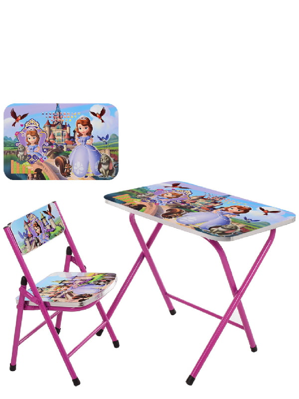 Дитячий стіл зі стільцем рожевий | 6359002