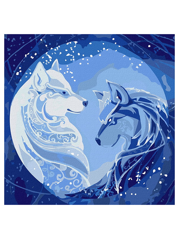 Картина по номерам "Созвездие волков с красками металлик" (50х50 см) | 6360568