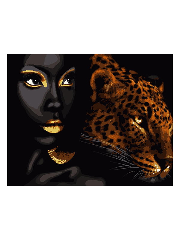 Картина по номерам Африканская жемчужина с золотой краской (40x50 см) | 6366316