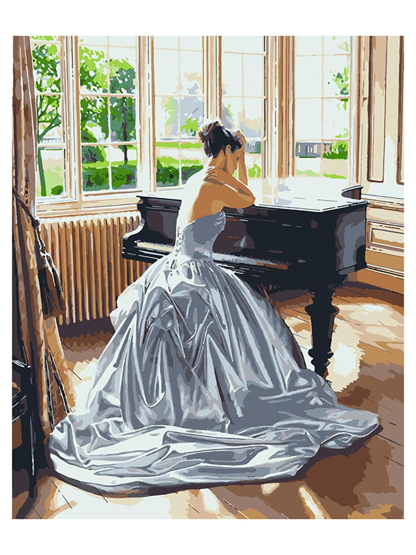 Картина по номерам Девушка у рояля (40x50 см) | 6366345