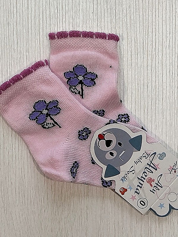 Шкарпетки рожеві з квітковим малюнком | 6367296