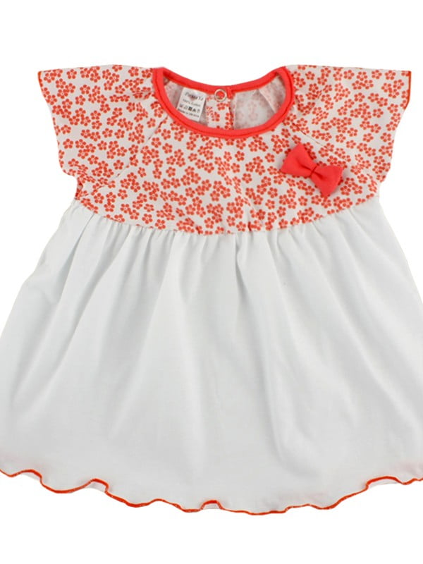 Платье белое с цветочным принтом | 6367449