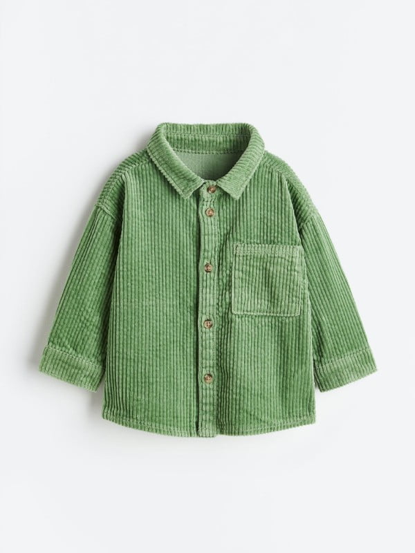 Рубашка вельветовая зеленая | 6374357