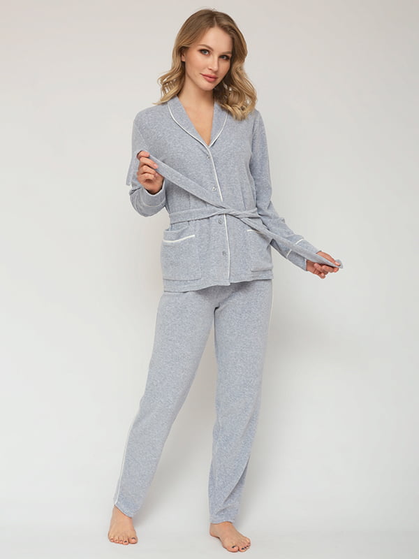 Комплект пижамный: жакет и брюки | 6375008