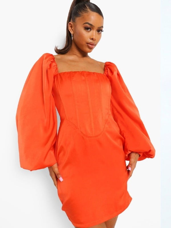 Платье-футляр оранжевое | 6375371
