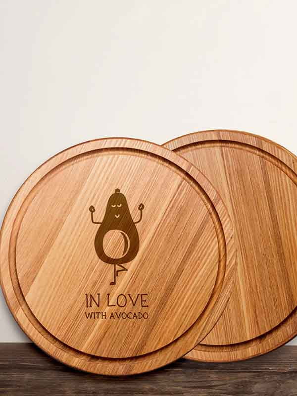 Дошка для нарізки "In love with avocado" 25 см | 6376439