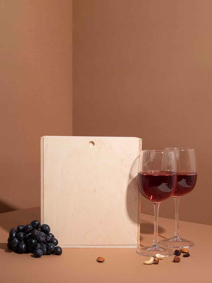 Подарочная коробка для двух бокалов вина | 6378045