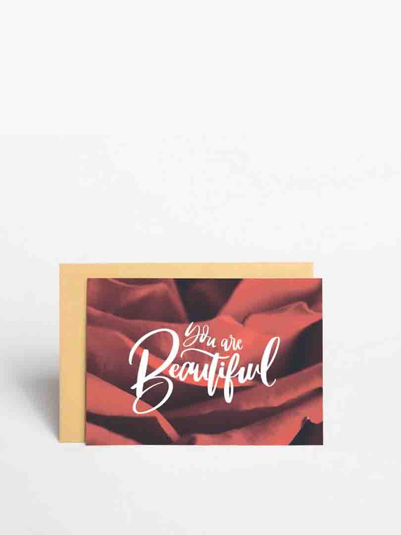 Открытка "You are beautiful" red | 6378129
