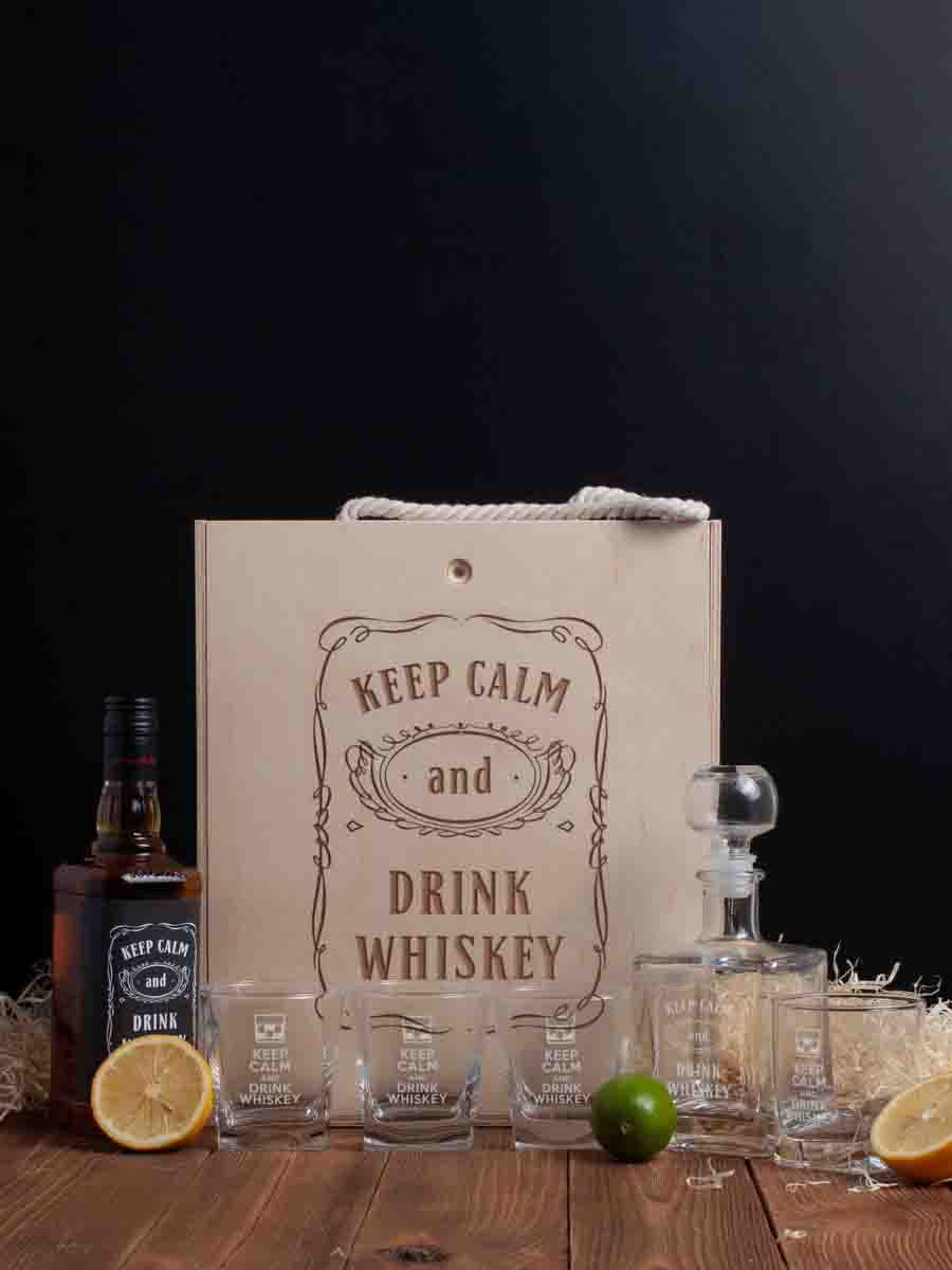 Набор для виски "Keep calm and drink whiskey" в ящике L | 6378142