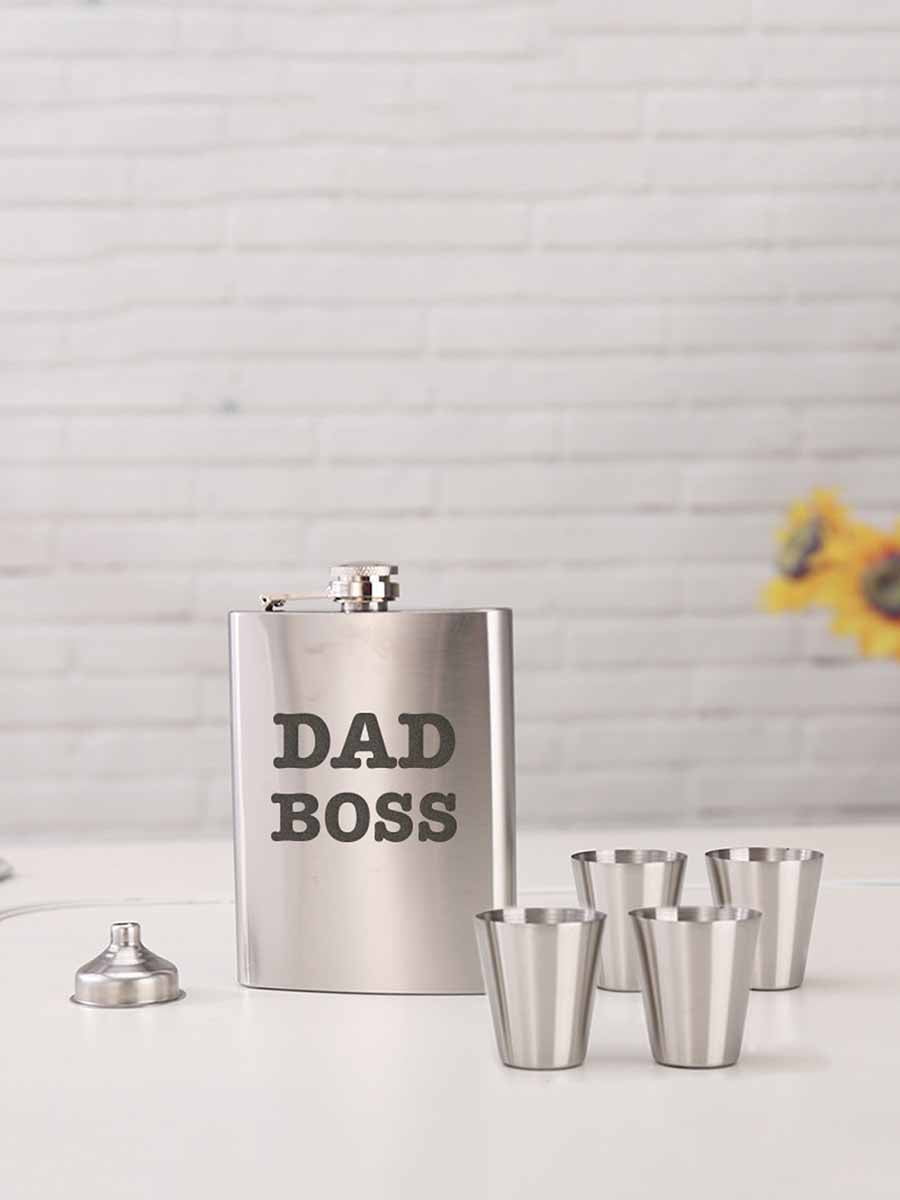 Набір фляга з чарками "Dad boss" | 6378385