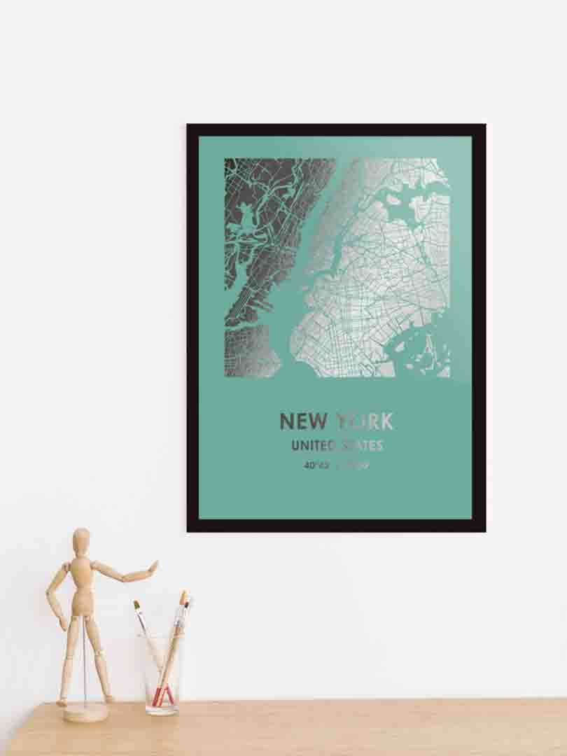 Постер "Карта города: геотег" персонализированный А3 | 6378865