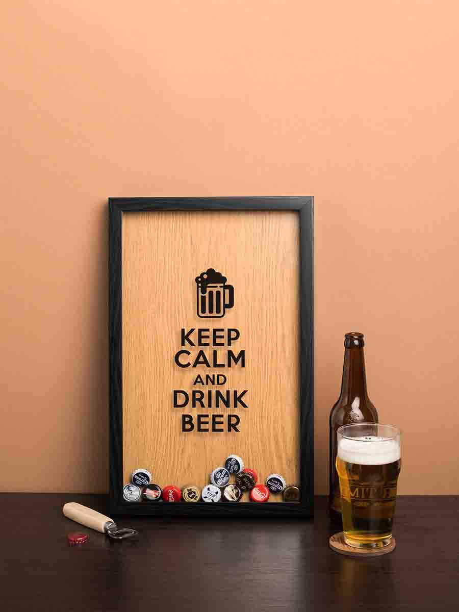 Рамка-скарбничка для пивних кришок "Keep calm and drink beer" | 6379016