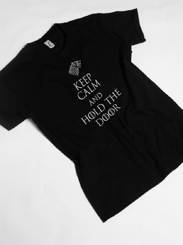 Футболка GoT "Keep calm and hold the door" чоловіча | 6380659