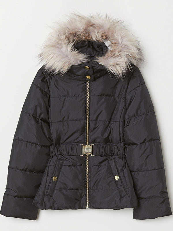 Зимова куртка на плюшевій підкладці чорна | 6371630
