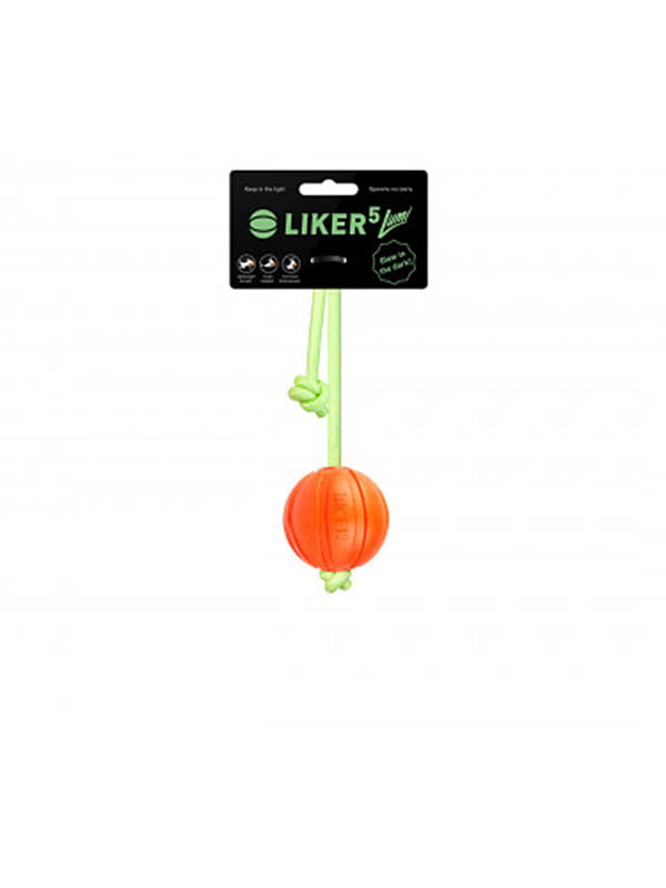 Іграшка для собак Liker Lumi 5 М'ячик зі шнуром, що світиться у темряві | 6388392