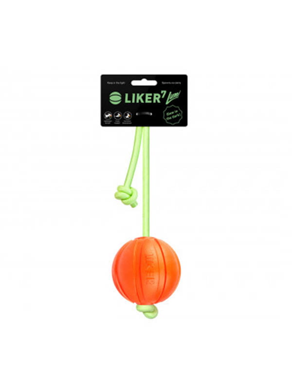 Игрушка для собак Liker Lumi 7 Мячик со шнуром, который светится в темноте | 6388393
