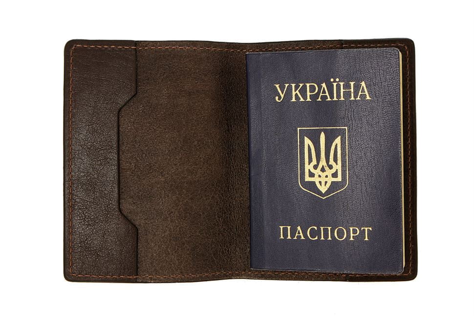 Обкладинка для паспорта шоколадного кольору | 6396838