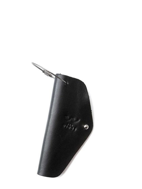 Шкіряна ключниця чорна на застібці | 6402765