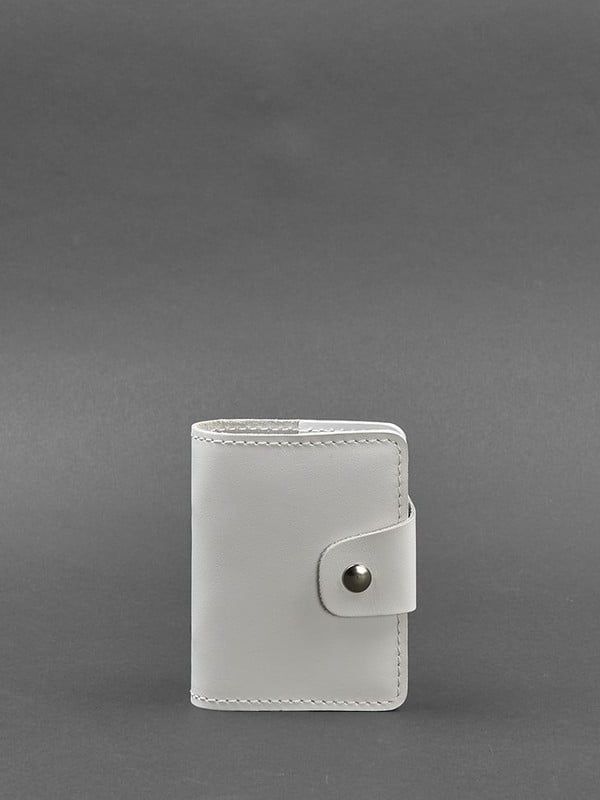 Шкіряний кард-кейс (Книжечка) білий | 6403515