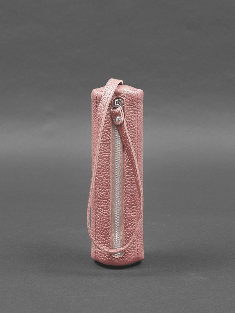 Шкіряна ключниця-тубус XL рожева | 6403866