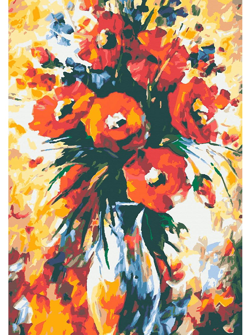 Картина за номерами "Червоні квіти" (28х40 см) | 6424548