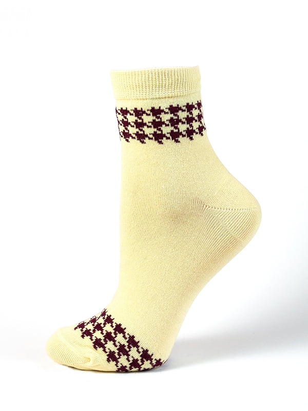 Шкарпетки жовті з декором | 6425427