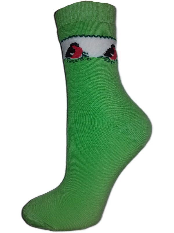 Шкарпетки салатового кольору з принтом | 6425554
