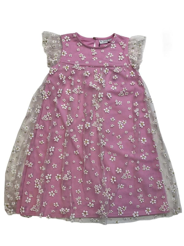 Платье розовое с цветочным принтом | 6425781