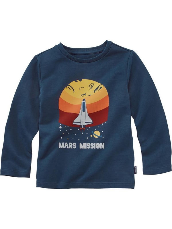 Реглан "Mars mission" синий с принтом | 6428907