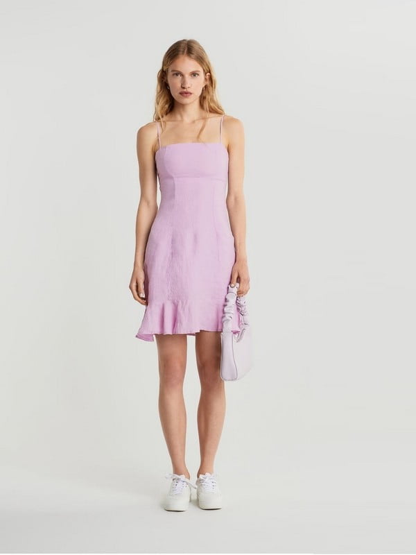 Сукня А-силуету лляна рожева | 6431891