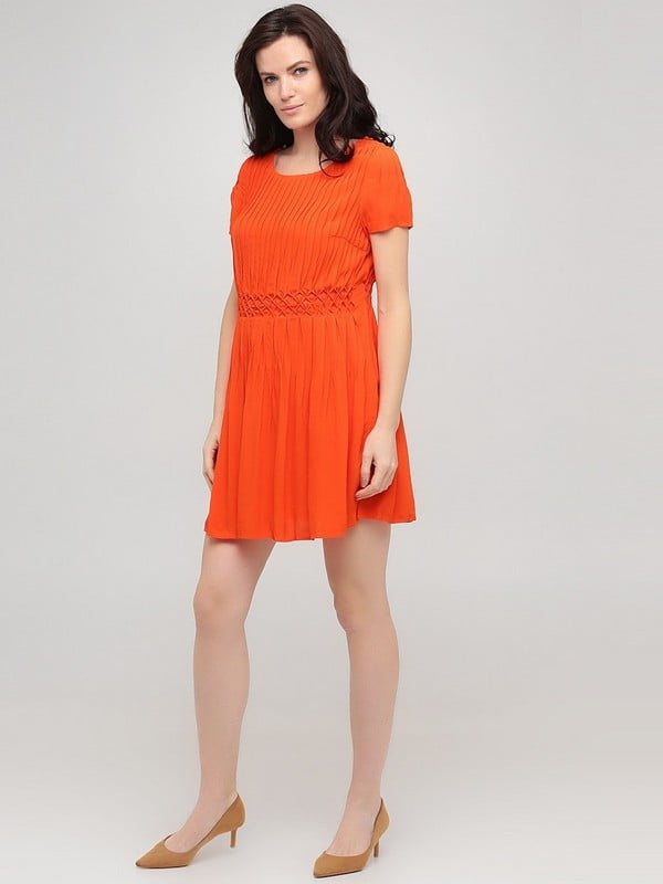 Платье А-силуэта оранжевое | 6434626
