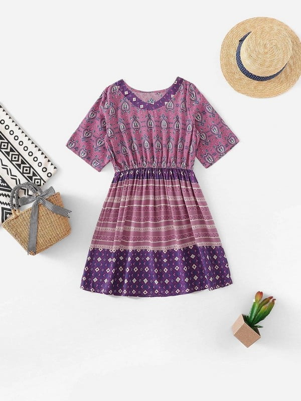 Сукня фіолетова з орнаментом | 6435533
