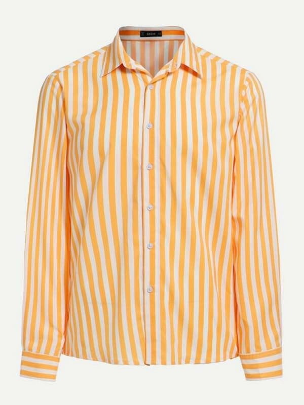 Рубашка оранжевая в полоску | 6435567