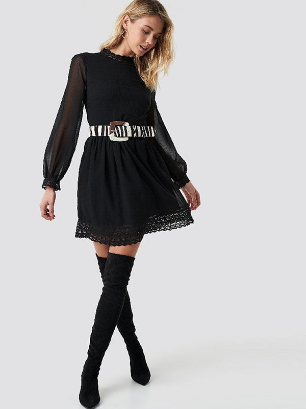 Платье А-силуэта черное | 6436201