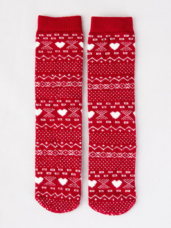Шкарпетки червоні з принтом | 6439393