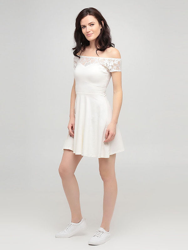 Платье А-силуэта белое | 6439804